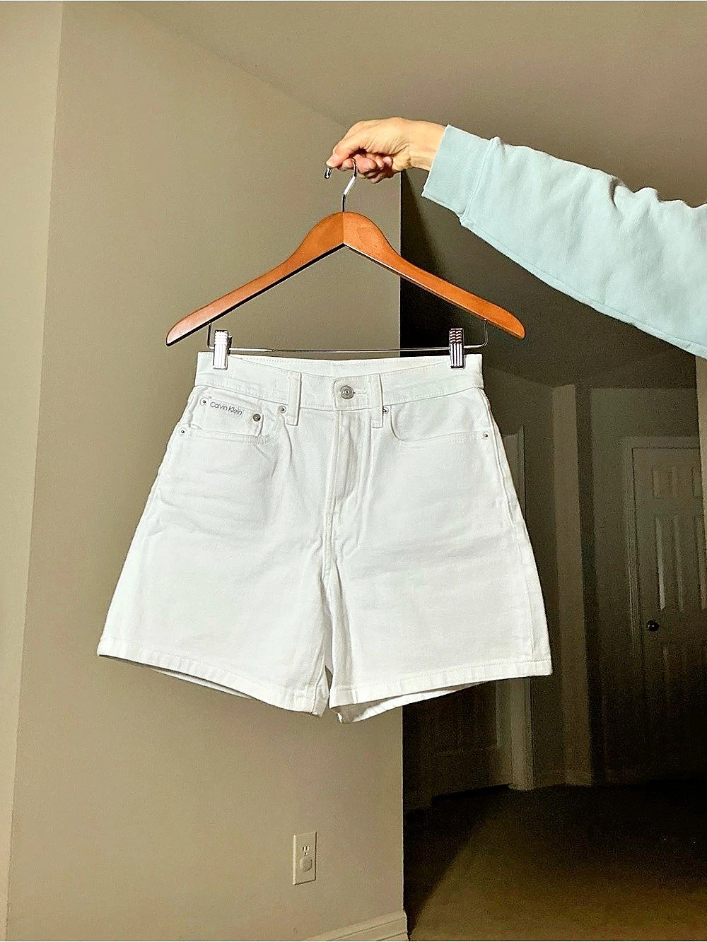 Calvin Klein Denim Shorts in White Like New